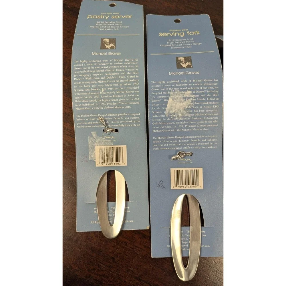 Michael Graves Design Target Stainless Steel Serving Utensils Set 4 Vtg 90s NWT